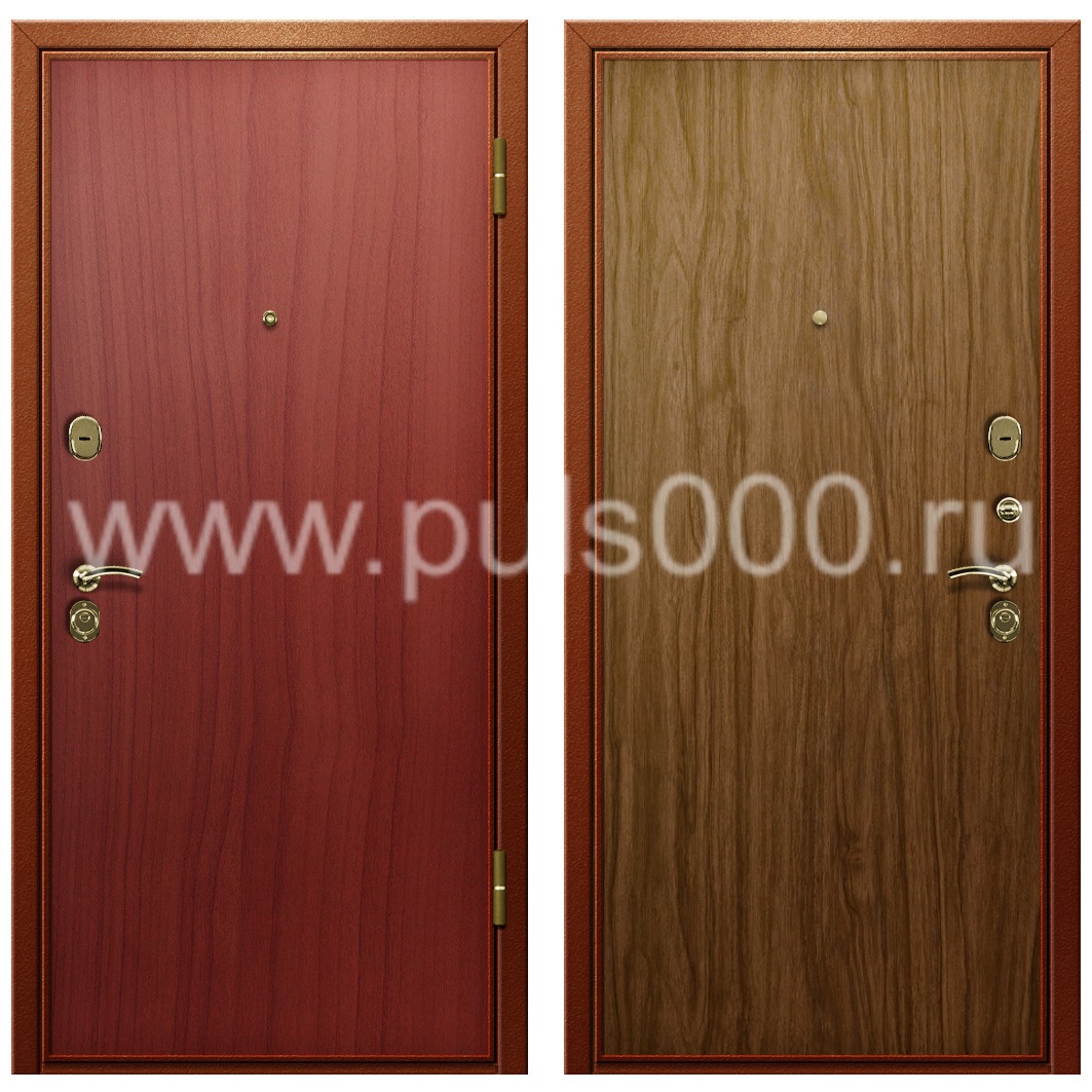 Входная дверь с отделкой ламинатом в офис LM-29