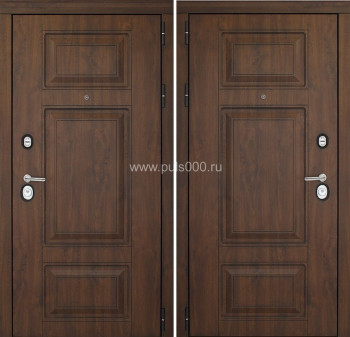 Металлическая входная дверь в квартиру коричневого цвета